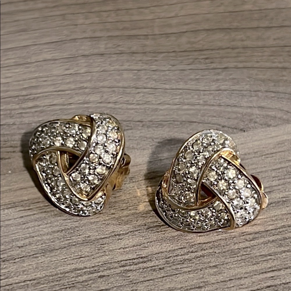 Nina Ricci Gold Swirl Knot Earrings